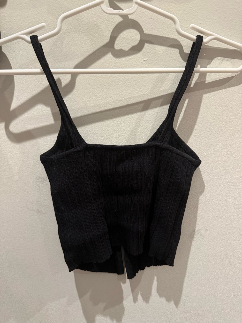 Bershka Black Ribbed Cropped Tank - Picture 3 of 4